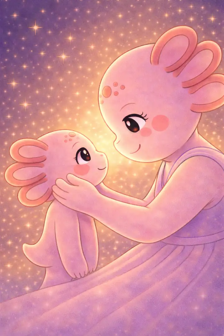 Coco the Axolotl with Mom for Mother's Day