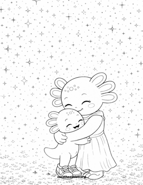 Mother's Day coloring page - Coco the Axolotl